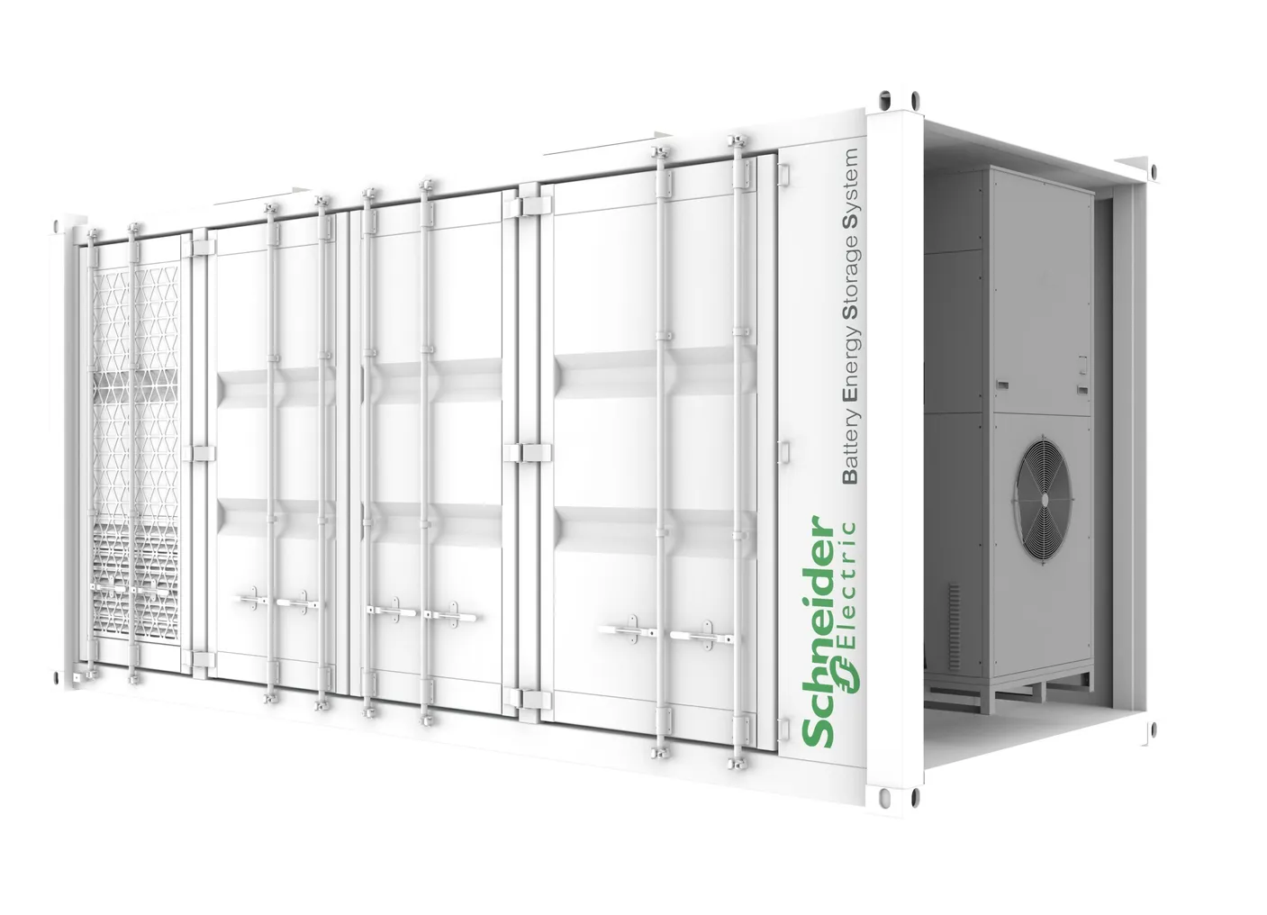 A rendering of Schneider Electric's battery energy storage system, announced in April 2024 with Graybar as the first channel partner.